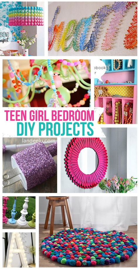 Teen Girl Bedroom DIY Projects | landeelu.com Bedroom Diy Projects, Decor Ikea, Girls Rooms, Teen Girl Bedroom, Canvas Tent, Diy And Crafts Sewing, Diy Candy