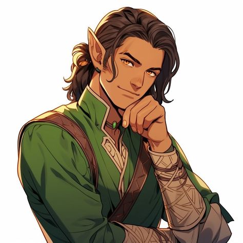 Fae Inspired Tattoos, Elf Dnd Character Male, Half Elf Male Character Design, Dnd Elf Male, Elf Ranger Male, Human Dnd Character, Elf Male Character Design, Male Wood Elf, Wood Elf Male