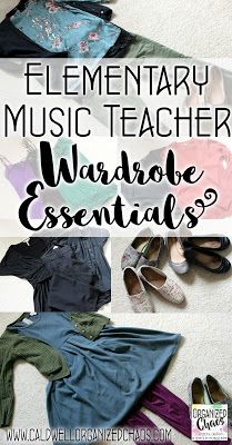 Here are some essentials that I think every elementary music teacher should have in their closet: Elementary Music Teacher Outfits, Teacher Wardrobe Essentials, Music Teacher Outfits, Teaching Wardrobe, Music Education Games, Teacher Dress, Teacher Outfits Elementary, Summer Teacher Outfits, Teacher Wardrobe