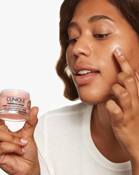 Skincare for Dry Skin | Hydrating Skincare | Clinique Skincare For Dry Skin, Hydrating Skincare, Moisture Surge, Eyebrow Makeup Tips, Clinique Moisture Surge, Cream Texture, In Vitro, Dewy Skin, Happy Skin