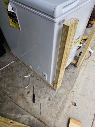 Cheap, Easy, DIY Chest Freezer to Cold Plunge : 8 Steps (with Pictures) - Instructables Hiding Chest Freezer, Diy Chest Freezer Ice Bath, Freezer Chest Cover Up, Deep Freezer Table, Old Freezer Ideas Repurpose, Deep Freezer Cold Plunge, Diy Deep Freezer Cover Ideas, Deep Freezer Ice Bath, Diy Cold Plunge Tub Freezer