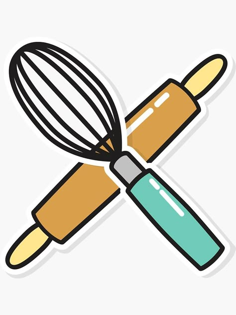 "Baker" Sticker by CatInTheWall | Redbubble Cooking Stickers, Recipe Book Printables, Everyday Stickers, Baking Stickers, Scrapbook Prints, Book Printables, Album Stickers, Washi Tape Ideas, Tape Ideas