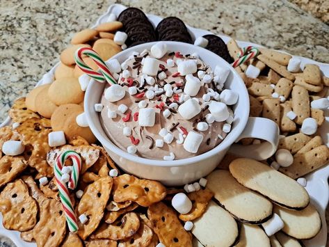 Christmas Food Ideas | Hot cocoa cheesecake dip that I made for my book club meeting tonight | Facebook Hot Cocoa Cheesecake Dip, Hot Cocoa Cheesecake, Christmas Food Ideas, Book Club Meeting, Cheesecake Dip, Christmas Recipes, Food Gifts, Hot Cocoa, Happy Hour