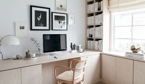 Anne Sage Reveals Her Home Office Makeover | Rue Office Cabinet Design, Home Office Cabinets, Office Storage Furniture, California Closets, Office Makeover, Home Office Storage, Built In Desk, Office Cabinets, A Desk