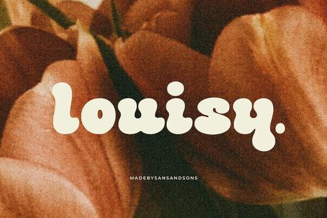 Louisy Font Free Download Free Groovy Fonts, Groovy Font Free, Groovy Branding, Groovy Logo, Business Logo Fonts, Fonts Inspiration, Sunset Street, Logos Vintage, Logos Retro