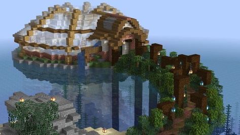 Cool Underwater Minecraft Builds, Minecraft Turtle Farm, Minecraft Sanctuary Ideas, Aquarium Design Minecraft, Turtle Minecraft Build, Minecraft Birch Builds, Minecraft Build Battle Ideas, Minecraft Turtle Sanctuary, Minecraft Turtle Enclosure