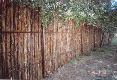 Coyote Fence Cedar Stay Fence, Coyote Fence, Ranch Entrance Ideas, Stockade Fence, Horse Fence, Cattle Barn, Mountain Home Exterior, Cedar Posts, Horse Barn Plans