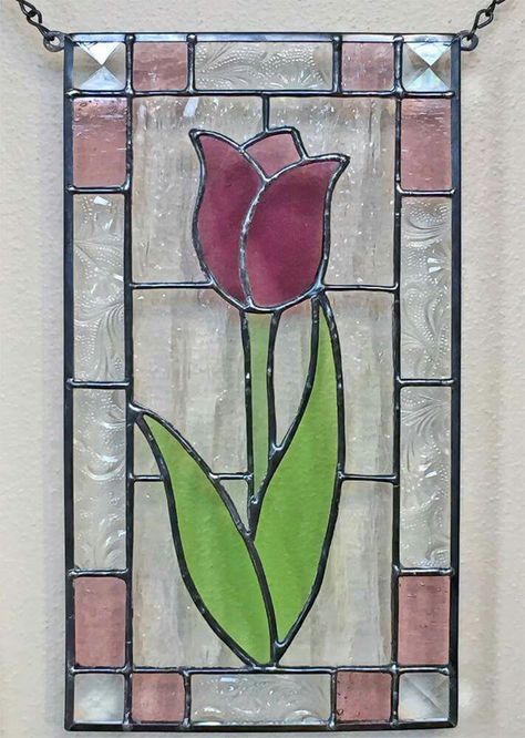 Stain Glass Flower Patterns Free, Stainless Glass Window Art, Flower Stained Glass Art, Stained Glass Simple Patterns, Stained Glass Border, Easy Stained Glass Patterns For Beginners, Vitraj Art Ideas, Simple Stained Glass Windows, Glass Painting Designs For Beginners