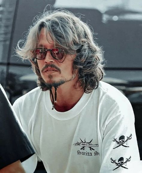 Long Hair And Glasses, Hair And Glasses, Johnny Depp, A Man, Long Hair, Skateboard, Sunglasses, Hair, White