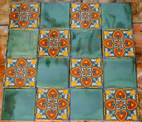 Talavera Tile Kitchen, Mexican Tile Backsplash, Mexican Tile Kitchen, Mexican Tile Bathroom, Talavera Backsplash, Taco Place, Mexican Tiles, Mexican Talavera Tile, Tiles Handmade