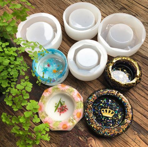 Ashtray Resin, Resin Ashtray, Home Decoration Diy, Resin Jewelry Making, Mold Kit, Jewellery Moulds, Crystal Resin, Gift Diy, Diy Crystals