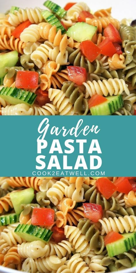 Cold Pasta Salad Recipes Healthy, Summer Pasta Salad Recipes Cold, Easy Cold Pasta Salad, Cold Pasta Recipes, Oil And Vinegar Dressing, Garden Pasta Salad, Cucumber Pasta Salad, Cold Pasta Dishes, Healthy Pasta Salad Recipes