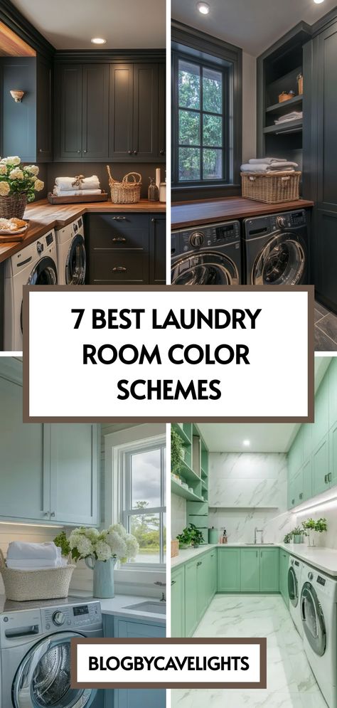 Ready for a laundry room makeover? Dive into our guide featuring the best laundry room colors that inspire joy and creativity 🌈. Boost your home's functionality and style now. Visit our article for all the details! Laundry Room Color Ideas, Laundry Room Color, Mud Room Laundry Room Combo, Bright Laundry Room, Room Color Ideas, Functional Laundry Room, Laundry Room Paint Color, Laundry Room Paint, Laundry Room Decorating