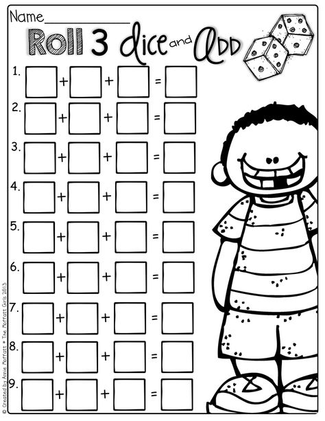 Interactive Math!  Roll 3 dice, add them up and write the sum.  Makes learning addition a little more exciting! Numbers Operations And Relationships Grade 1, Addends First Grade, Addition Up To 20, Math Addition, Math Workshop, Homeschool Math, Guided Math, Numeracy, First Grade Math