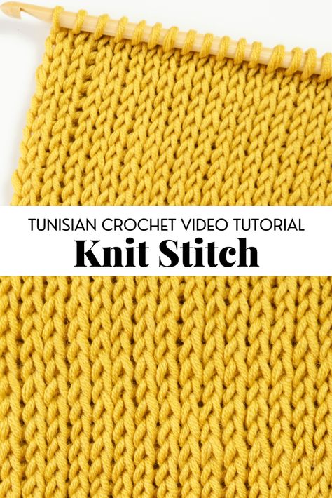 Tunisian Crochet Knit Stitch, Crochet Knit Stitch, Tunisian Knit Stitch, Tl Yarn Crafts, Tunisian Crochet Hook, Tunisian Crochet Patterns, Tunisian Crochet Stitches, Crochet Knit Stitches, Easy Crochet Stitches