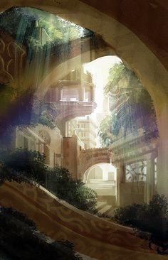 Dreamlike Art, Fantasy Scenery, Fantasy Worlds, Amazing Images, Fantasy City, Fantasy Places, Fantasy Setting, Fantasy Art Landscapes, Cyberpunk Art