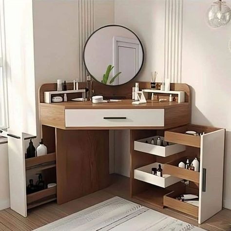 Beautiful corner dressing table Corner Dressing Table, Bedroom Designs, Dressing Table, Bedroom Design, House Interior, Bedroom, Design