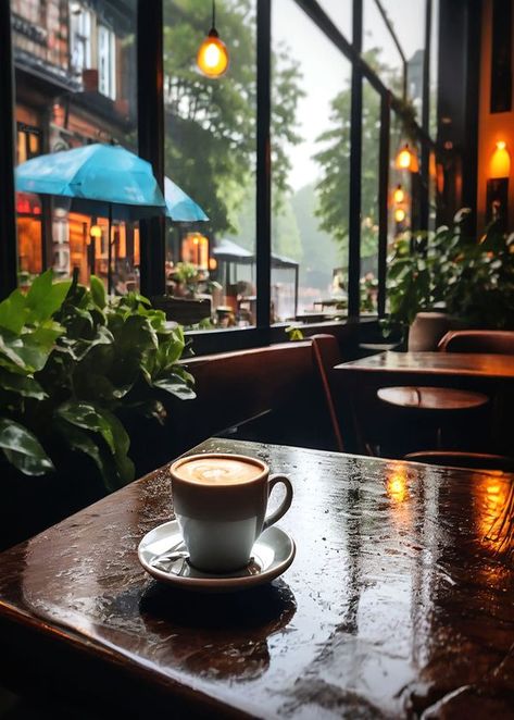 Coffee ☕ &  Rain 🌧 | 🍃🧡☕🌿✨ | Facebook Coffee In The Rain, Coffee And Rain, Rain Coffee, Comfy Aesthetic, Rain And Coffee, Romans 8 26, Coffee Shot, Nyc Fall, Coffee Room