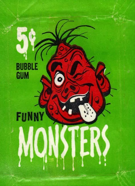 Old Time Halloween, Weird Vintage Ads, Gum Wrapper, Monster Masks, Bubble Gum Cards, Vintage Spooky, The Wolfman, Vintage Trading Cards, Wacky Packages