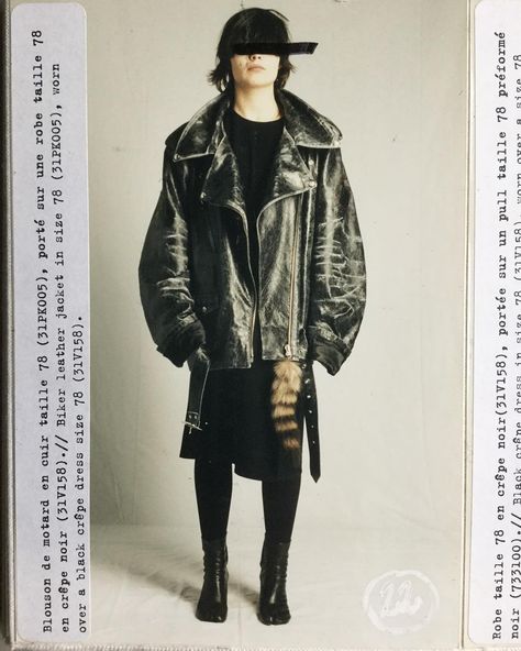 Margiela A/H 00-01   Fringes, stockings and shoes available on request..... with a few days notice email rarebooksparis@gmail.com for this lookbook Margiela 90s, Margiela Archive, Mens Fashion Casual Winter, Black Leather Biker Jacket, Archive Fashion, Martin Margiela, Mode Inspo, Mens Winter Fashion, 2000s Fashion