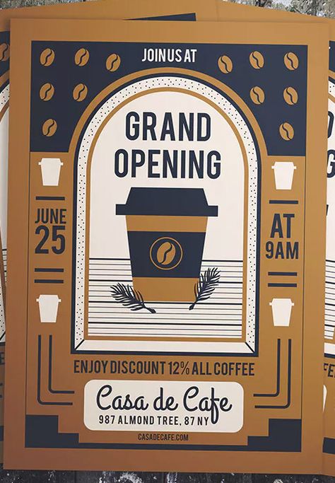 Opening Cafe Ideas, Cafe Advertising Ideas, Cafe Opening Poster, Soft Opening Poster Design, Cafe Poster Design, Grand Opening Design, Cafe Advertising, Coffee Shop Flyer, Cafe Flyer