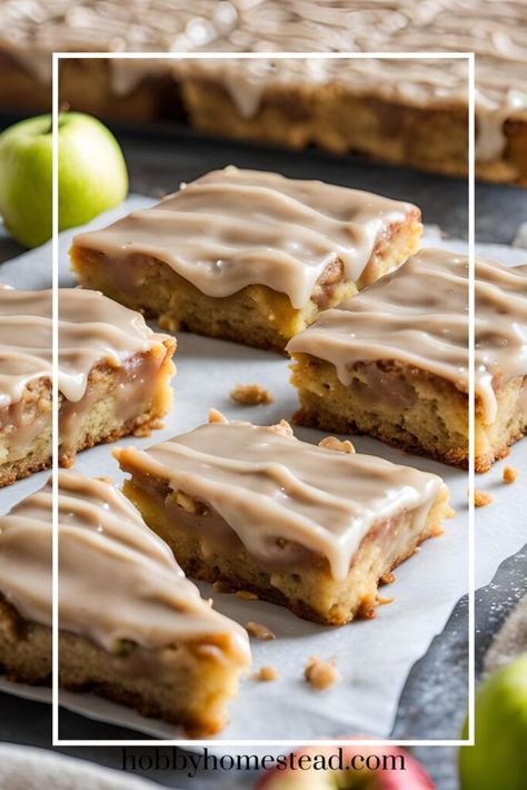 Brown Butter Apple Blondies, Apple Blondies, Brownie Mix Cookies, Maple Glaze, Brownie Mix, Apple Butter, Brown Butter, Cinnamon, Glaze