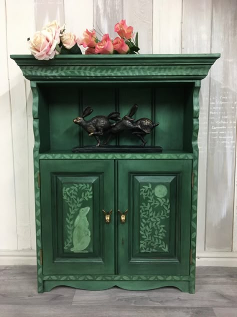 Folk Art Painted Hutch, Folk Art Painted Kitchen Cabinets, Norwegian Painted Furniture, Folk Wall Art, Hand Painted Shelves, Shelf Color Ideas Paint, Folk Art Cabinet, Folk Art Dresser, Folk Art Furniture Painting