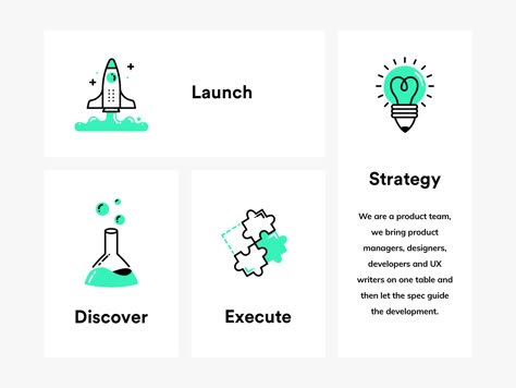 Process Icons rocket science puzzle light bulb light tube launch chemical icon ui design illustration Corporate Icons, Flat Design Icons, Design Card, Graphic Design Tips, Creative Icon, Mood Board Design, Home Icon, Website Inspiration, Template Ideas