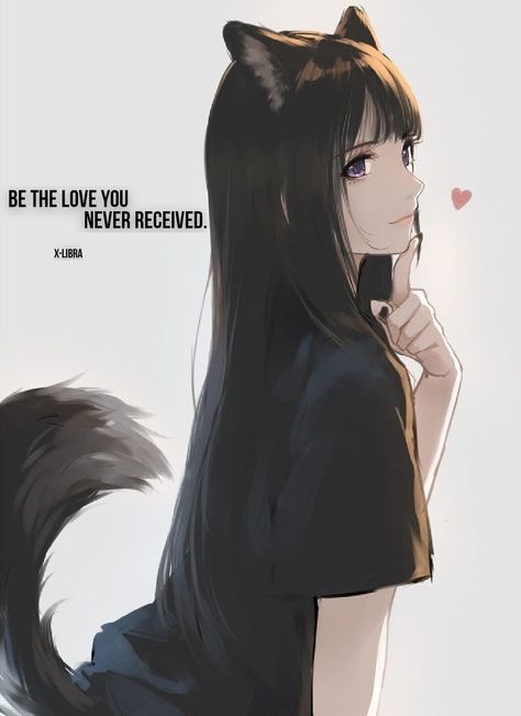 Anime Quotes Inspirational, Wolf Girl, Memes Anime, Anime Wolf, Animal Ears, Cute Animal Drawings, Art Anime, Awesome Anime, Cat Girl