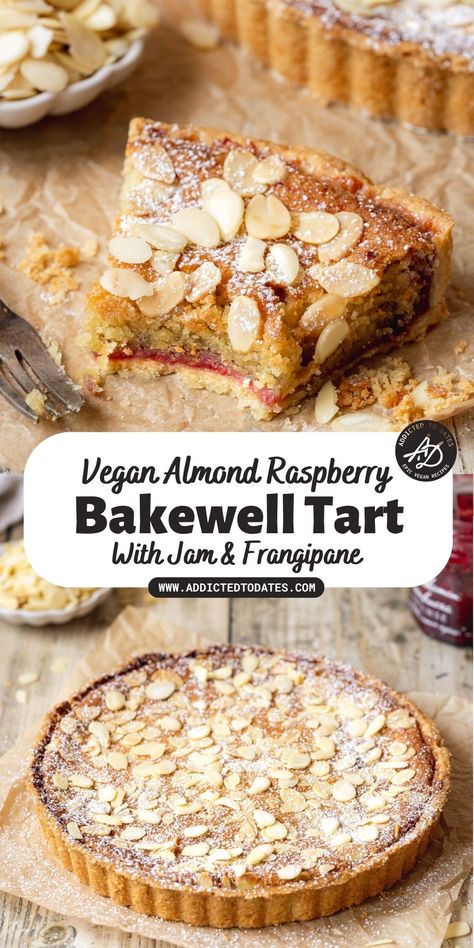 Vegan Bakewell Tart, Almond Frangipane, Vegan Tarts, Vegan Pastries, Vegan Baking Recipes, Vegan Christmas Recipes, Bakewell Tart, Vegan Cake Recipes, Vegan Bakery