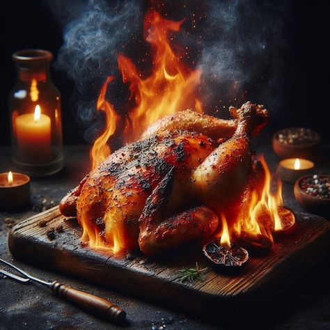 Photo Grill, Grilled Whole Chicken, Chargrilled Chicken, Delicious Food Image, Chicken Poster, Spicy Grilled Chicken, Fire Chicken, Barbeque Chicken, Ayam Bakar