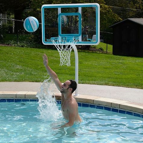 Pool Basketball Hoop, Nc State Basketball, Volleyball Set, Pool Basketball, Basketball Systems, Basketball Goals, Basketball Equipment, Pool Games, Basketball Hoops