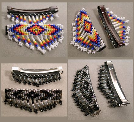 Beaded Hair Clips Native American, Beaded Medicine Bag, Beaded Barrettes Native Americans, Beading Patterns Free Native American, Bead Patterns Free, Beaded Barrettes, Beading Designs, Medicine Bags, Indian Beadwork