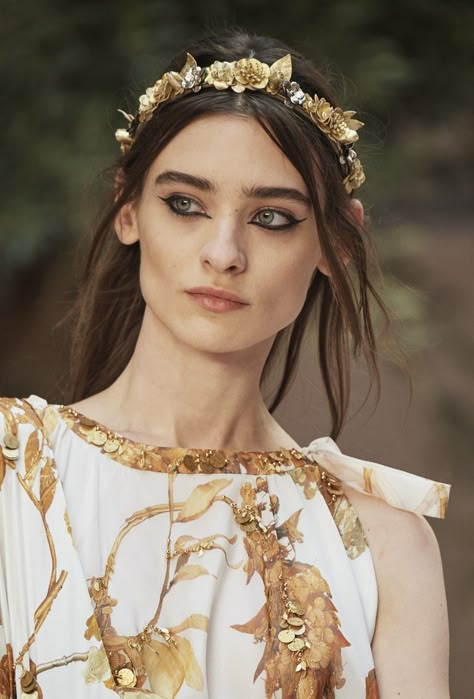 Chanel’s Cruise Collection inspired by Greek mythology | Style Magazine | South China Morning Post@tshirtzoon Greek Mythology Makeup, Greek Fashion Modern, Greek Makeup, Fairytale Photography, Cruise Collection, Ancient Beauty, Greek Fashion, Crown Hairstyles, Costume Makeup