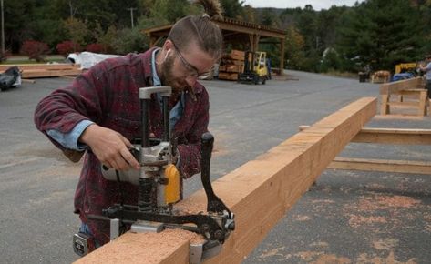 Tools Used in Timber Frame and Post & Beam Construction Timber Frame Joints, Timber Frame Construction Detail, Timber Framing Tools, Post And Beam Construction, Timber Frame Barn, Timber Posts, Barn Living, Timber Frame Construction, Pine Timber