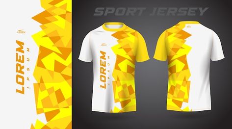 Yellow tshirt sport jersey design | Premium Vector #Freepik #vector #bike-jersey #cycling-jersey #soccer-kit #uniform-design Polo Shirt Design Ideas, Sport Jersey Design, Shoe Rack Cabinet Design, Yellow Jersey, Sports Tshirt Designs, Yellow Polo Shirt, Abstract Shirt, Sports Jersey Design, Sport Jersey