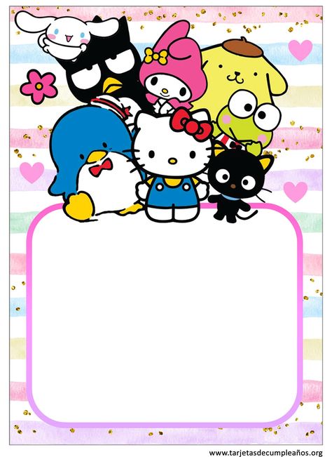 Hello Kitty And Friends Invitation, Hello Kitty Birthday Invitation Template, Cheerleader Ideas, Hello Kitty Invitation Card, Pink Classroom, Hello Kitty Birthday Invitations, Hello Kitty Invitations, Walpaper Hello Kitty, Hello Kitty And Friends