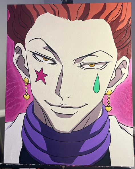 Hisoka @ ArtByChris12 #animedrawing #art #painting #hunterxhunter Hisoka Canvas Painting, Escape Art Drawing, Hisoka Painting, Drawing Hisoka, Hunter X Hunter Painting, My Hero Academia Painting, Hisoka Drawing, Escape Art, Spiritual Drawings