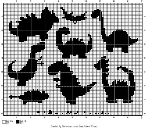 Dinosaur Knitting Chart, Knitting Charts Animal, Stitch Patterns Knitting, Crochet Dinosaur Patterns, Pixel Crochet, Tapestry Crochet Patterns, Dinosaur Pattern, Embroidery Patterns Free, Cross Stitch Animals