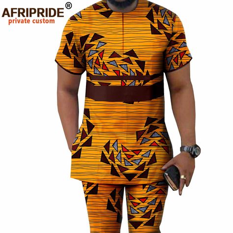 Men Ankara Styles Outfit Shirts & Tops, African Clothing For Men Ankara, Kitenge Shirts, Ankara Designs For Men, African Shirts Designs, Outfits Crop Top, Ankara Pants, Latest African Wear For Men, Mens Traditional Wear