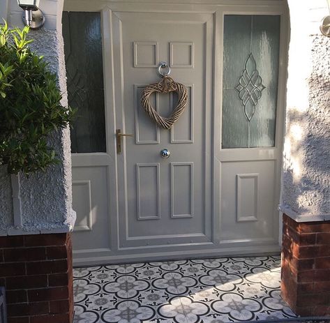 Painted Upvc Door, Pvc Front Doors, Upvc Porches, Upvc Front Door, Composite Front Door, Best Front Doors, Crown Paints, Front Door Makeover, Porch Tile