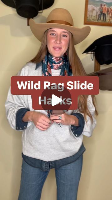 Mikayla Woodzell- WranglinRags on Instagram: "Wild Rag Slide Hacks 💍 These are just for those slides or rings that are a little too big to stay put on your wild rag! Some slides do come adjustable or are made small so they have a tight fit. #wranglinrags #wildrags #wildragtutorial #westernwear #cowgirlhacks" Diy Wild Rags Patterns, Wild Rag Knots, Wild Rag Ties, How To Wear A Wild Rag, How To Tie Wild Rags, Stock Show Hairstyles, How To Tie A Wild Rag, Western Wild, Casual Country Outfits