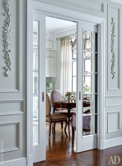 Pocket French Doors, Oak French Doors, Sliding French Doors, Fiberglass Entry Doors, Entrance Door Design, 아파트 인테리어, French Doors Interior, Interior Barn Doors, Room Doors