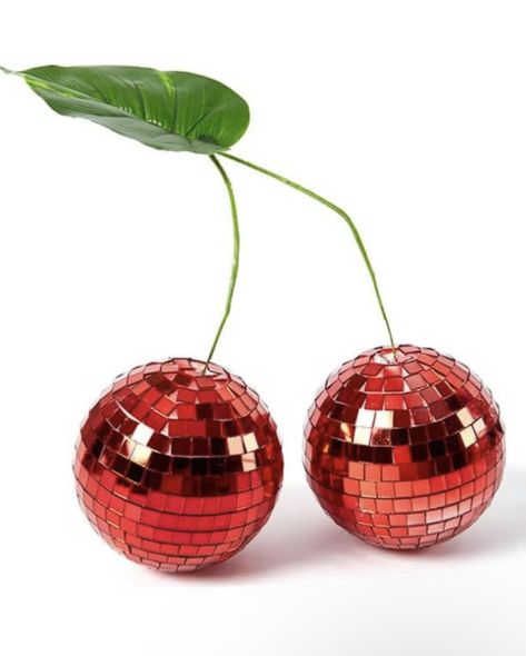 Disco Balls Decor, Cherry Disco Ball, Cherry Disco, Disco Ball Decor, 70s Theme Party, Club Stage, Disco Ball Light, Dj Club, Disco Party Decorations