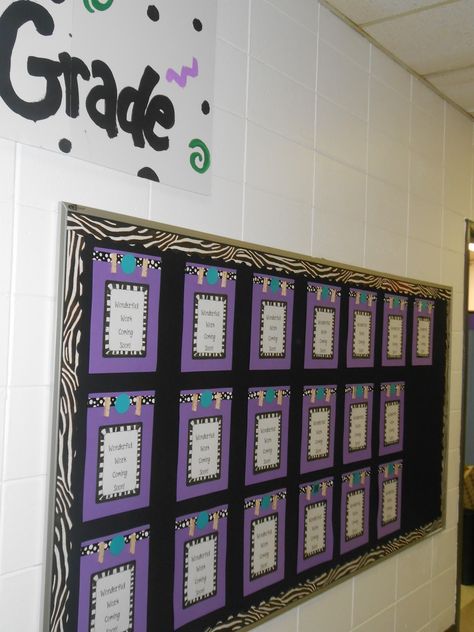 Purple Classroom, Jungle Bulletin Boards, Jungle Theme Rooms, Work Bulletin Boards, Teacher Classroom Decorations, Teaching First Grade, Classroom Bulletin Boards, First Grade Teachers, Class Decoration