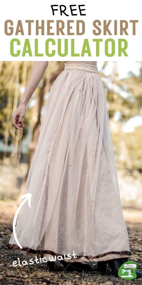 Gathered Skirt Sewing Pattern and Calculator Maxi Skirt From Bed Sheet, Medieval Skirt Sewing Pattern, Diy High Waisted Skirt, Simple Skirt Pattern Free, Hippie Skirt Pattern, Simple Skirt Sewing Pattern, Long Flowy Skirt Pattern, A Line Skirt Sewing Pattern, Diy Layered Skirt