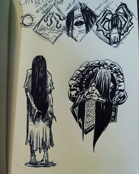 The Ring Aesthetic Horror, Ink Horror Art, The Ring Art Horror, The Ring Fanart Horror, The Ring Girl Horror, Freddie Kruger Drawing, Horror Japanese Art, Sadako Tattoo, Onryō Tattoo