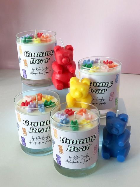 Gummy Bear Candles, Candle Dessert, Candles Trends, Candle Blends, Fruity Candle, Lilin Aroma, Candle Obsession, Homemade Scented Candles, Bear Candle