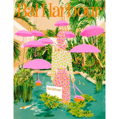 Bal Harbour Shops, Commercial Illustration, Hot Dog Cart, New Yorker Covers, Bal Harbour, Palm Tree Leaves, Art Cart, Sparks Joy, Creative Challenge