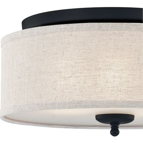 Latitude Run® Dabne Fabric Flush Mount & Reviews - Wayfair Canada Classic Chandelier, Quoizel Lighting, Decorative Table Lamps, Incandescent Lamp, Beige Fabric, Flush Ceiling Lights, Glass Table Lamp, Linen Shades, Flush Mount Lighting